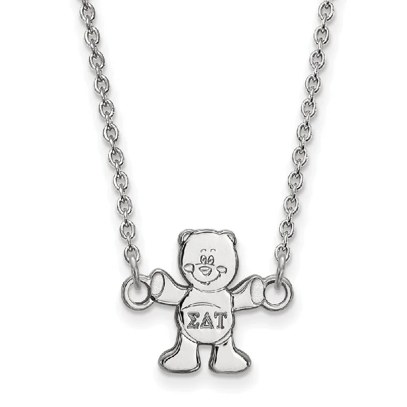 ladies-cross-necklaces-Sterling Silver Sigma Delta Tau XS (Tiny) Necklace