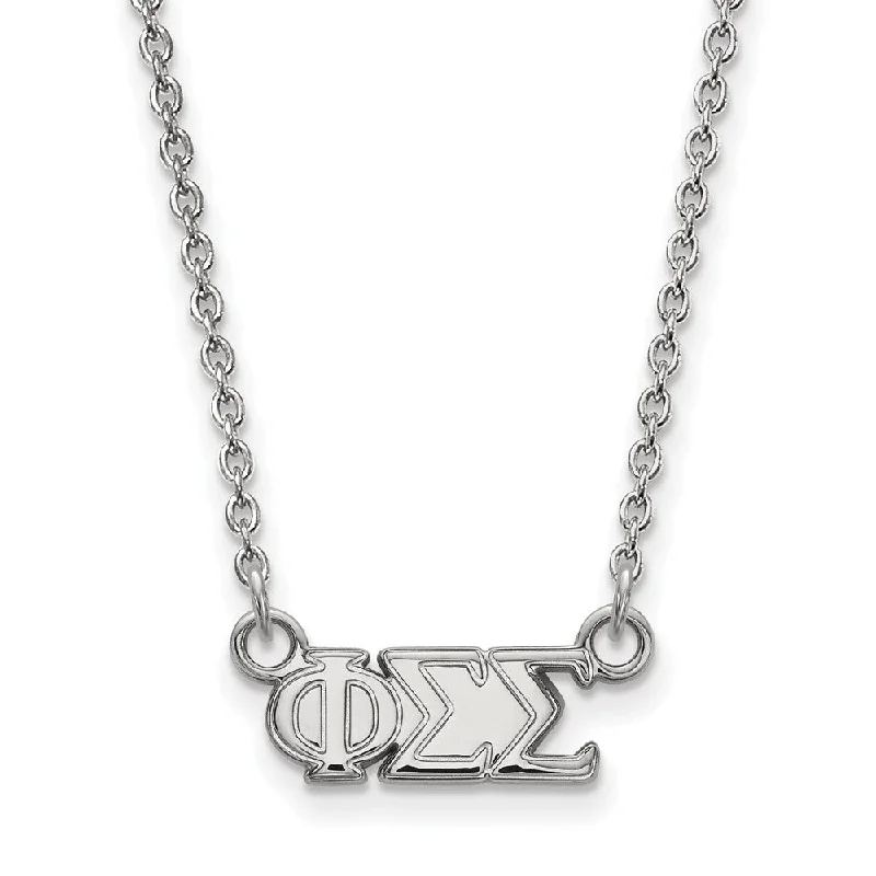 ladies-handmade-necklaces-Sterling Silver Phi Sigma Sigma XS (Tiny) Greek Letters Necklace