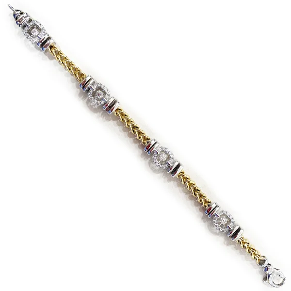 ladies-star-pearl-bracelets-14k Two Tone Dancing Diamond Bracelet