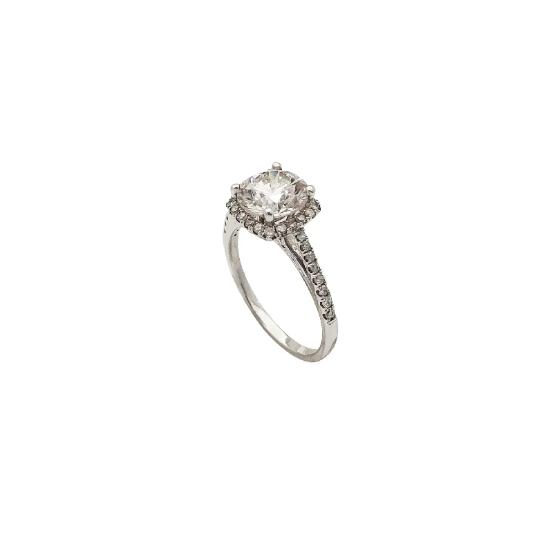 Ladies engagement rings with serpentine -Diamond Stage Thin Engagement Ring (14K)