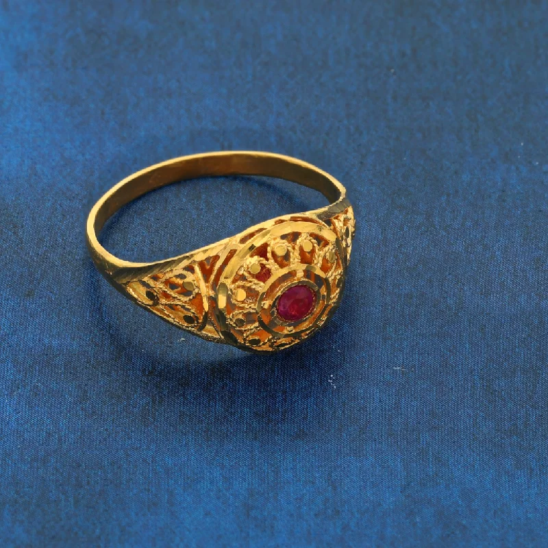 Ladies rings vintage look -Gold Filigree Design Ring 21KT - FKJRN21K8856