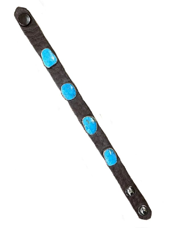 ladies-bangle-diamond-bracelets-4 Kingman Turquoise Stones on a Leather Bracelet by Que Chula!