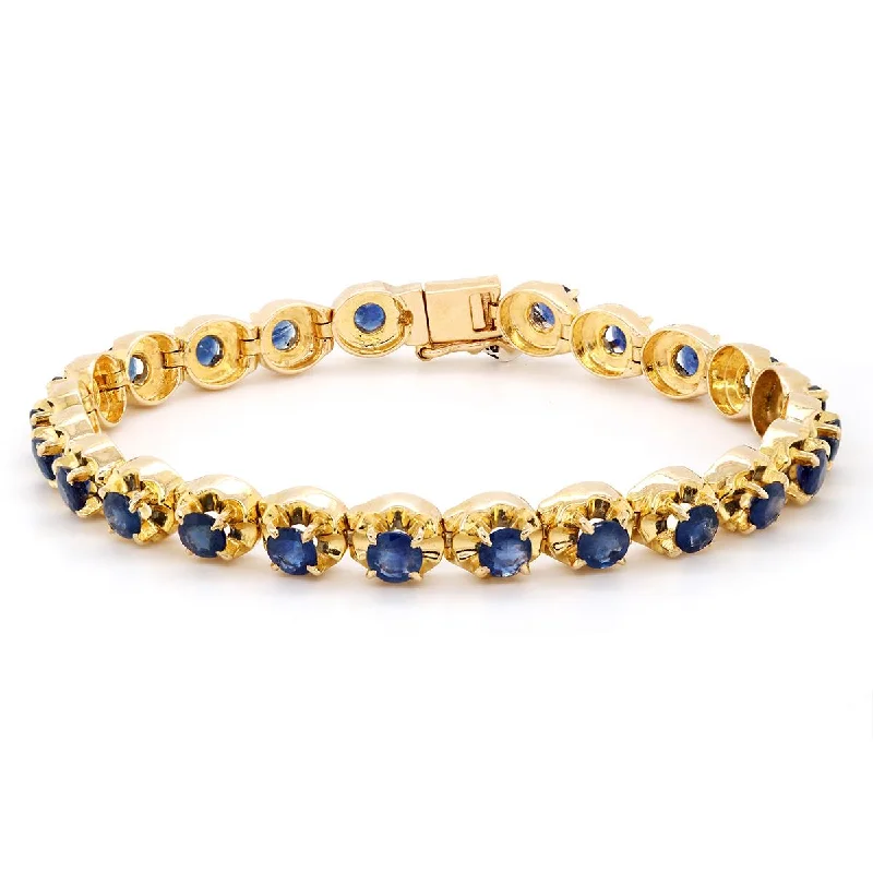 ladies-infinity-diamond-bracelets-YELLOW GOLD OVAL CUT SAPPHIRE TENNIS BRACELET