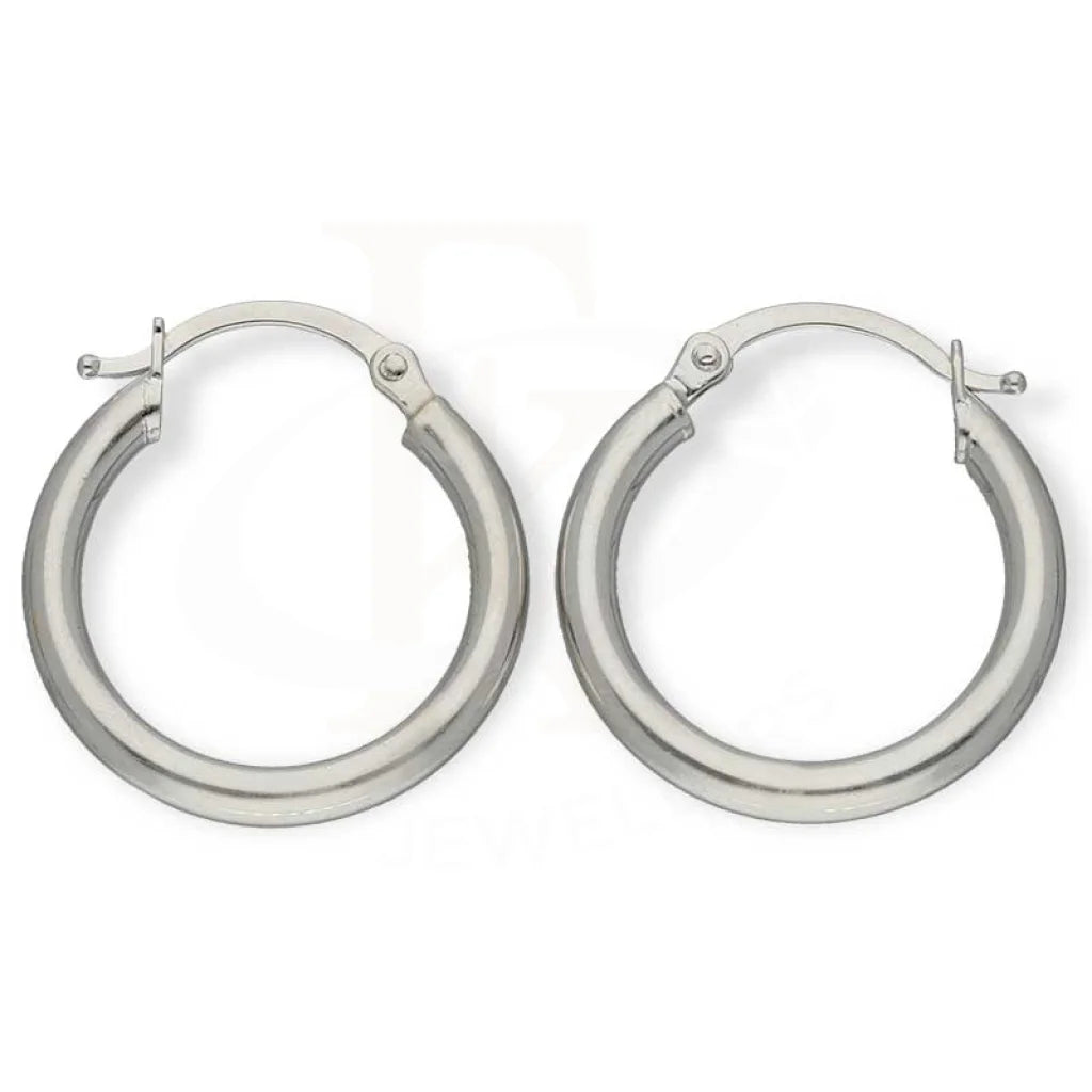 ladies-diamond-necklaces-White Gold Clip On Hoop Earrings 18KT - FKJERN18K3177