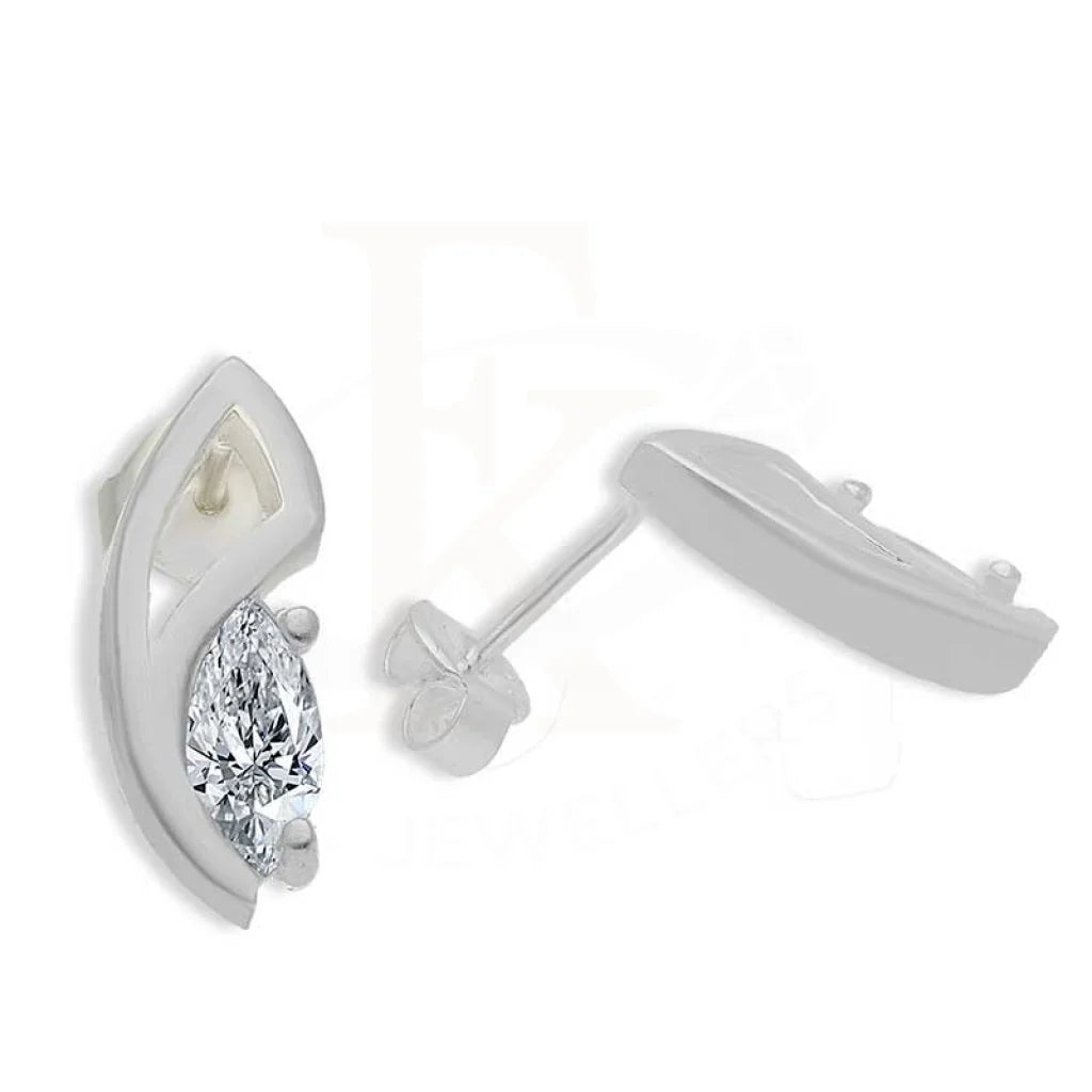 ladies-moon-necklaces-Sterling Silver 925 Marquise Shaped Stud Earrings - FKJERNSL3066