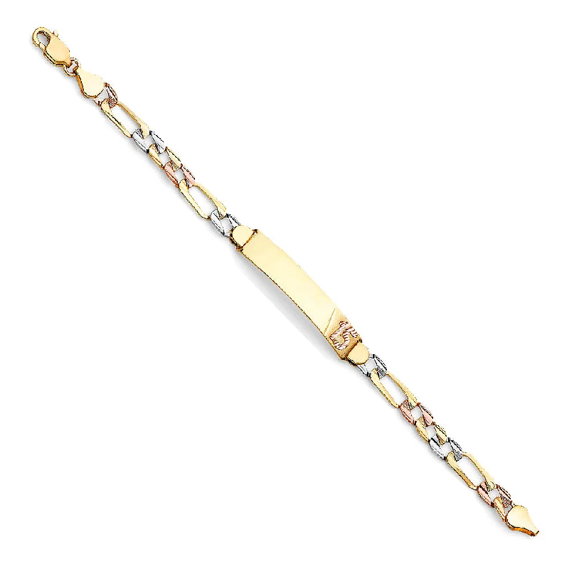 ladies-beaded-bracelets-14K Figaro Link 15 Years ID Bracelet