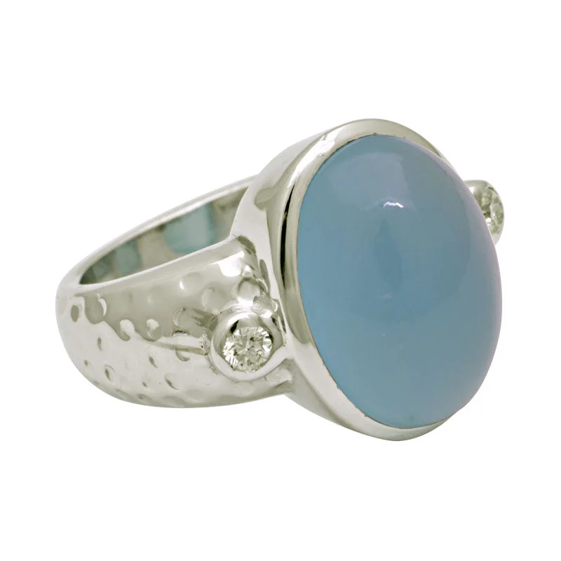 Ladies rings for healers -Ring-Chalcedony and Diamond