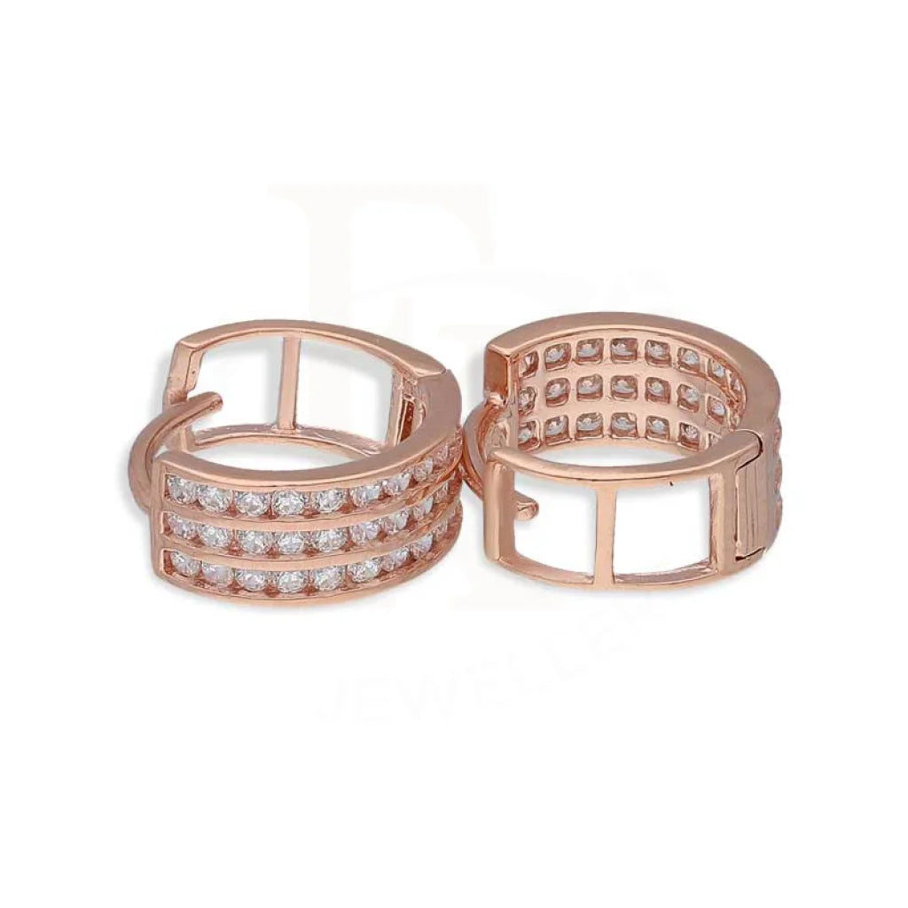 ladies-luxury-necklaces-Sterling Silver 925 Rose Gold Plated Clip On Hoop Earrings - FKJERNSL2870