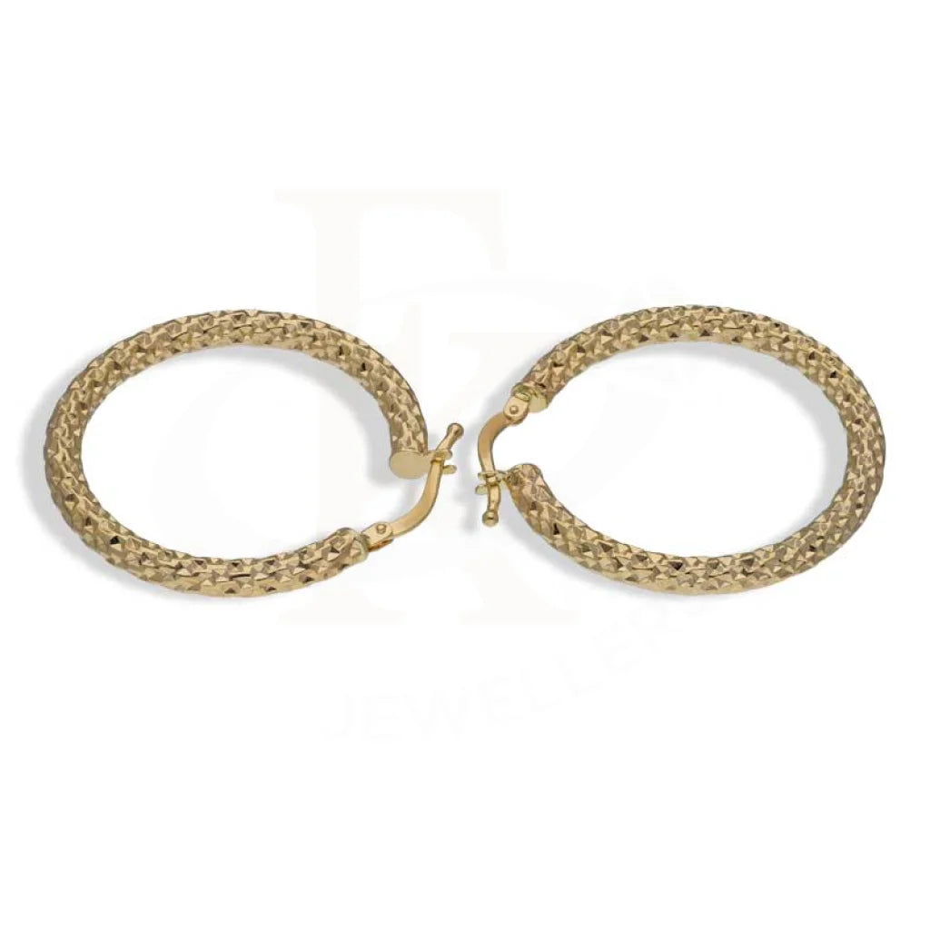 ladies-affordable-necklaces-Gold Clip On Hoop Earrings 18KT - FKJERN18K2933