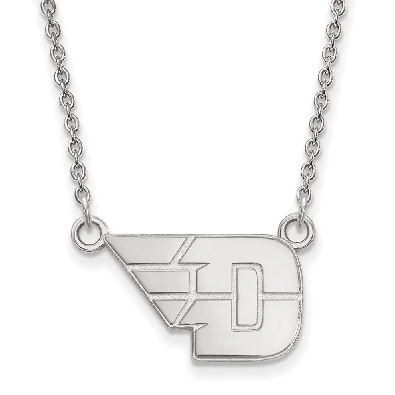 ladies-choker-silver-necklaces-14k White Gold U of Dayton Small Pendant Necklace