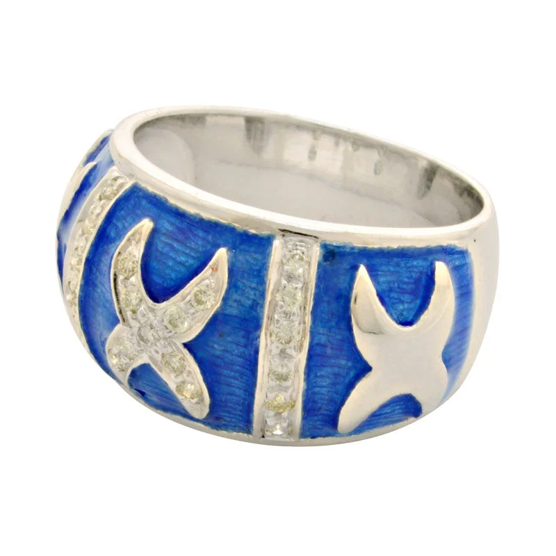 Ladies rings for fashionistas -Ring-Diamond (Enamel)