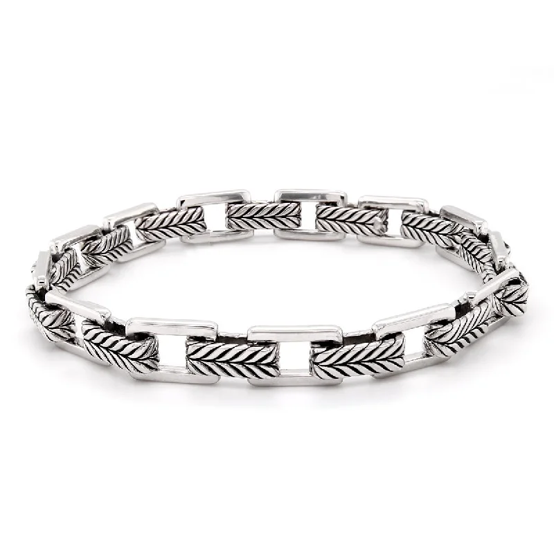 ladies-elegant-gold-bracelets-MODERN MEN'S STERLING SILVER BRACELET