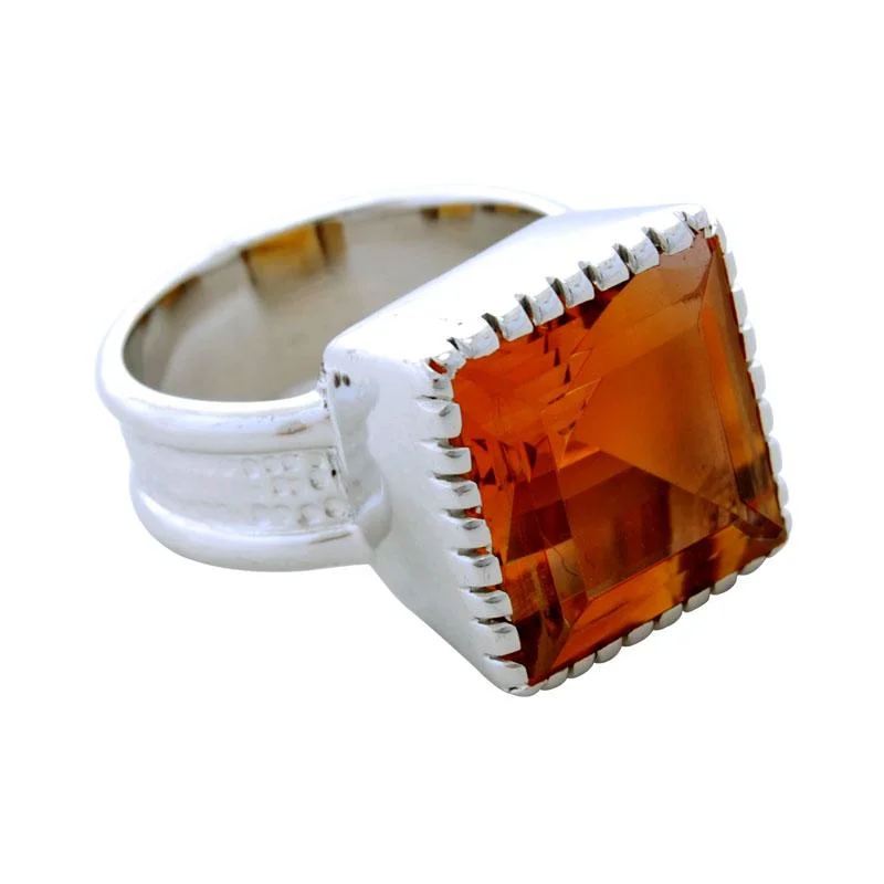 Ladies rings chunky style -Ring-Citrine  (9NS)