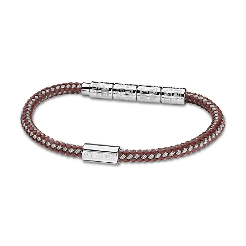 ladies-fashion-diamond-bracelets-Pierre Stainless Steel And Brown Bracelet