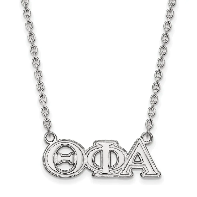 ladies-elegant-necklaces-Sterling Silver Theta Phi Alpha Medium Necklace