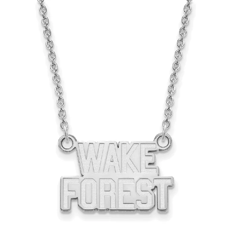 ladies-flower-choker-necklaces-10k White Gold Wake Forest U Small Pendant Necklace