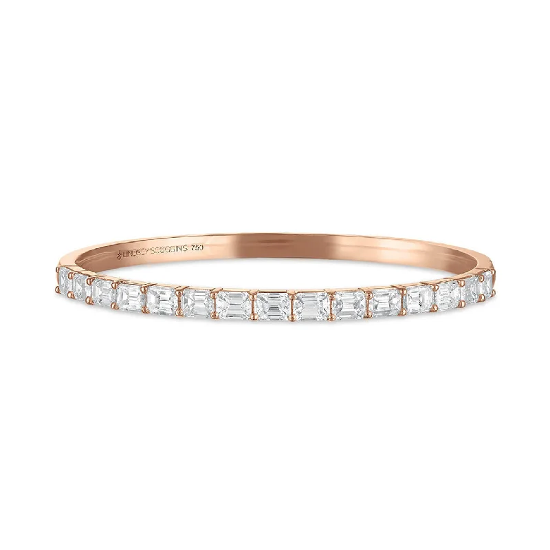 ladies-statement-rose-gold-bracelets-EMERALD CUT DIAMOND TENNIS BRACELET