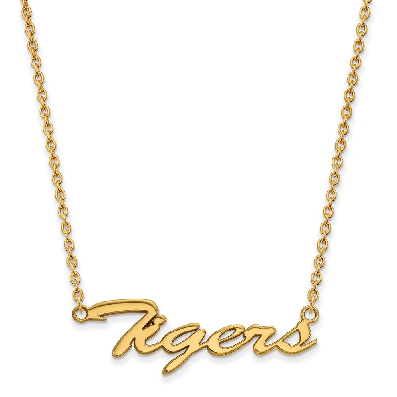 ladies-gold-choker-necklaces-14k Gold Plated Silver Louisiana State Medium Pendant Necklace