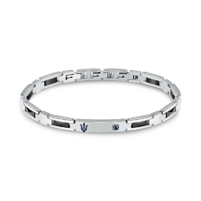 ladies-modern-bracelets-Men Ceramic Silver Bracelet