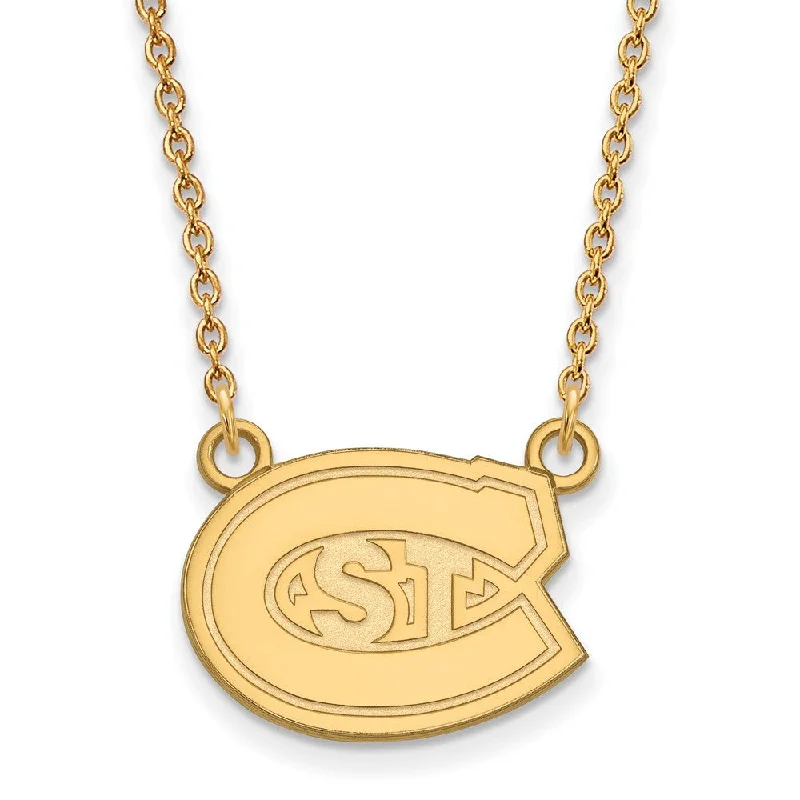 ladies-rustic-gold-necklaces-14k Yellow Gold St. Cloud State Small Pendant Necklace