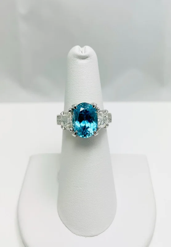 Ladies rings with animal designs -New! 7.50ctw Blue Zircon Diamond 18k White Gold Ring