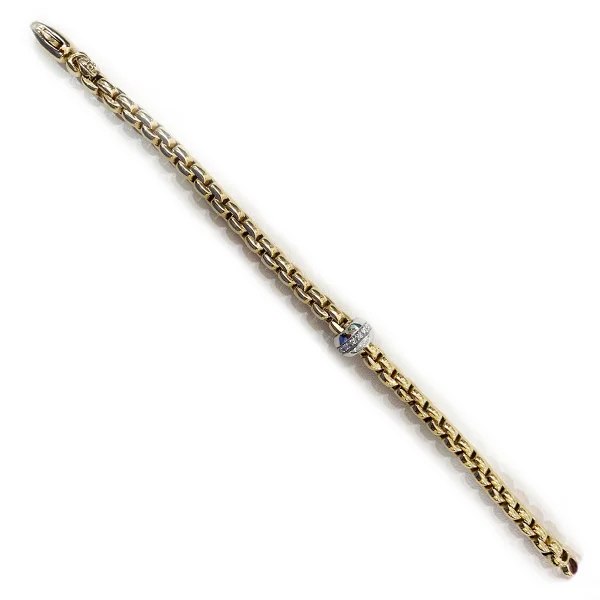 ladies-chain-gold-bracelets-14k Yellow Gold Diamond Bracelet