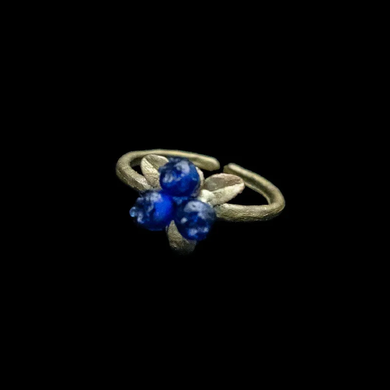 Ladies rings glossy texture -Petite Blueberry Ring