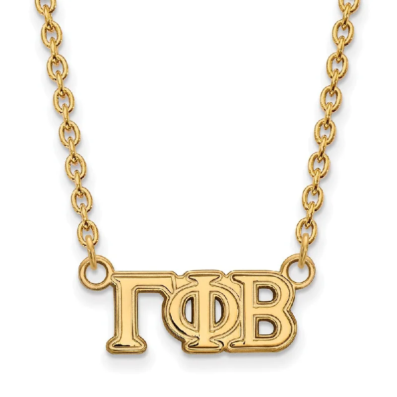 ladies-party-gold-necklaces-14K Plated Silver Gamma Phi Beta Small Necklace