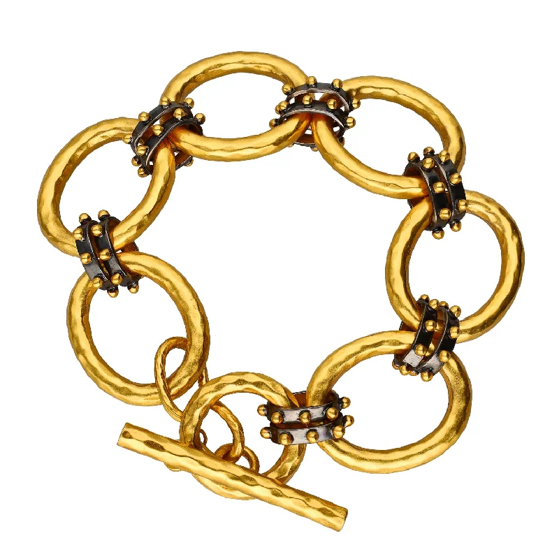 ladies-unique-gold-bracelets-Julie Vos SoHo Collection Mixed Metal Large Link Bracelet