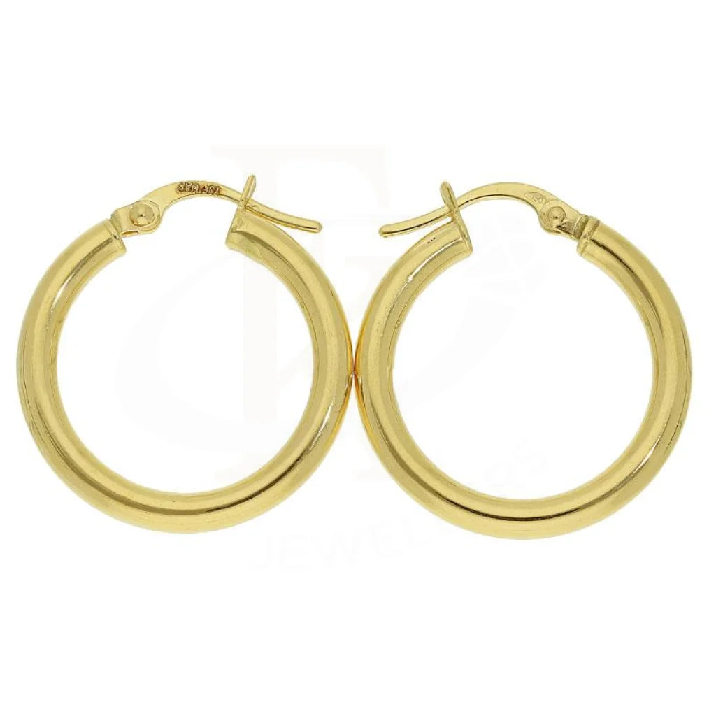 ladies-wedding-crystal-necklaces-Gold Classic Style Hoop Earrings 18KT - FKJERN18K1791