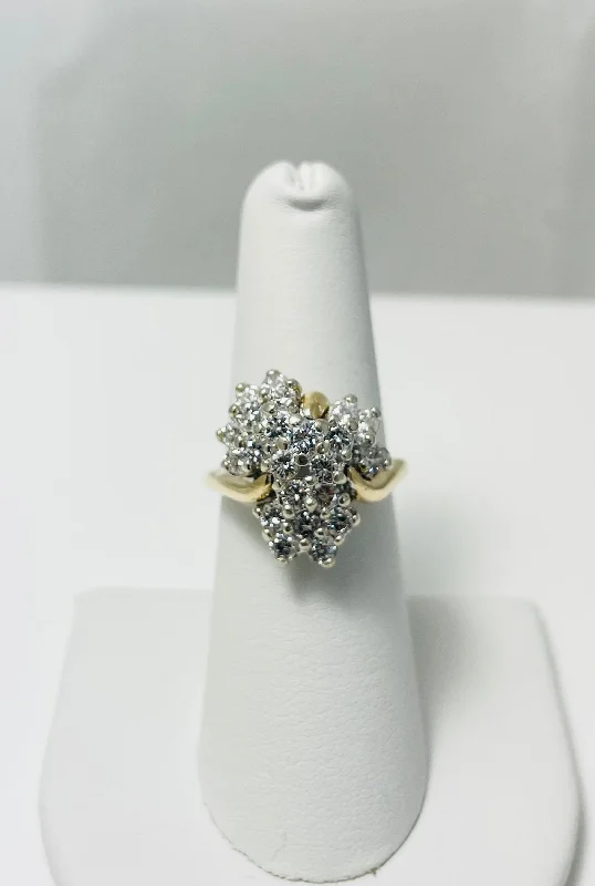 Ladies rings for free spirits -Showy 1ctw Natural Diamond 14k Gold Ring