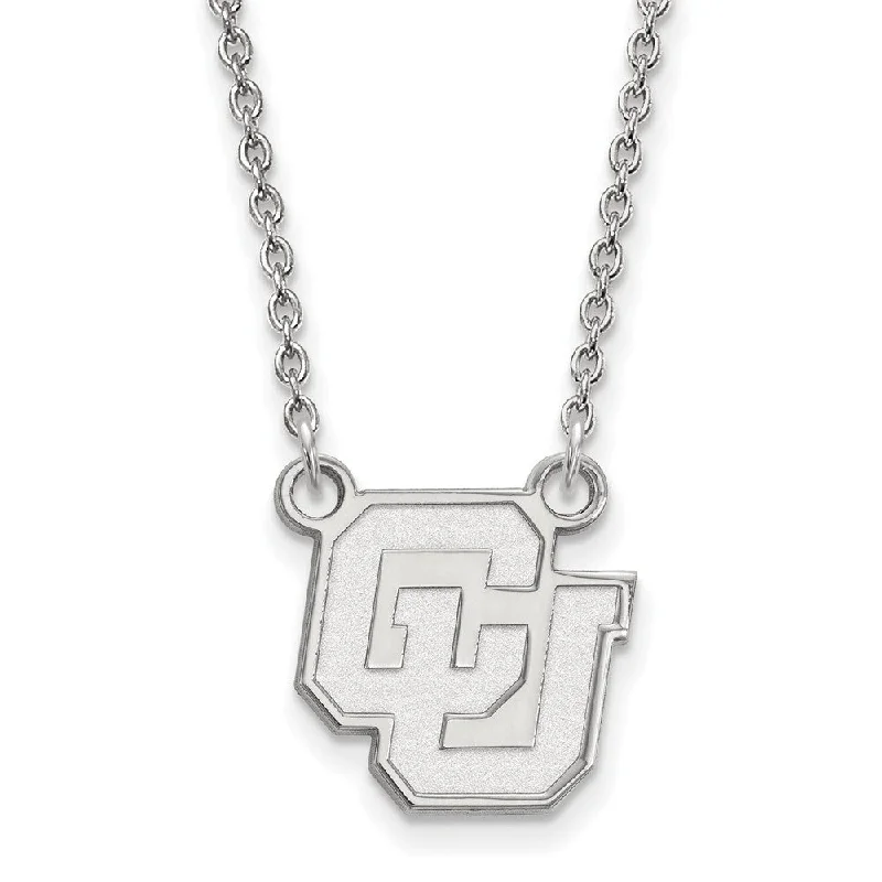 ladies-charm-diamond-necklaces-14k White Gold U of Colorado Small Pendant Necklace