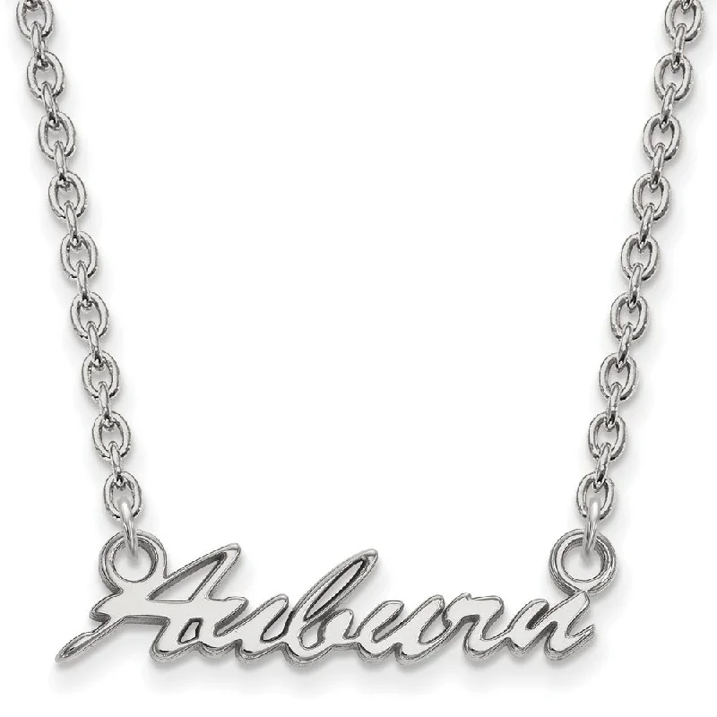 ladies-pearl-layered-necklaces-Sterling Silver Auburn U Medium 'Auburn' Pendant Necklace