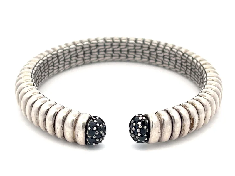 ladiescrystal-bracelets-John Hardy Bracelet with Black Sapphire in Sterling Silver