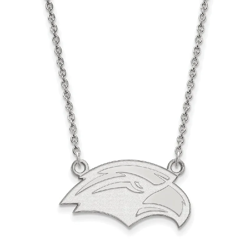 ladies-delicate-necklaces-Sterling Silver Southern Miss Small Mascot Pendant Necklace