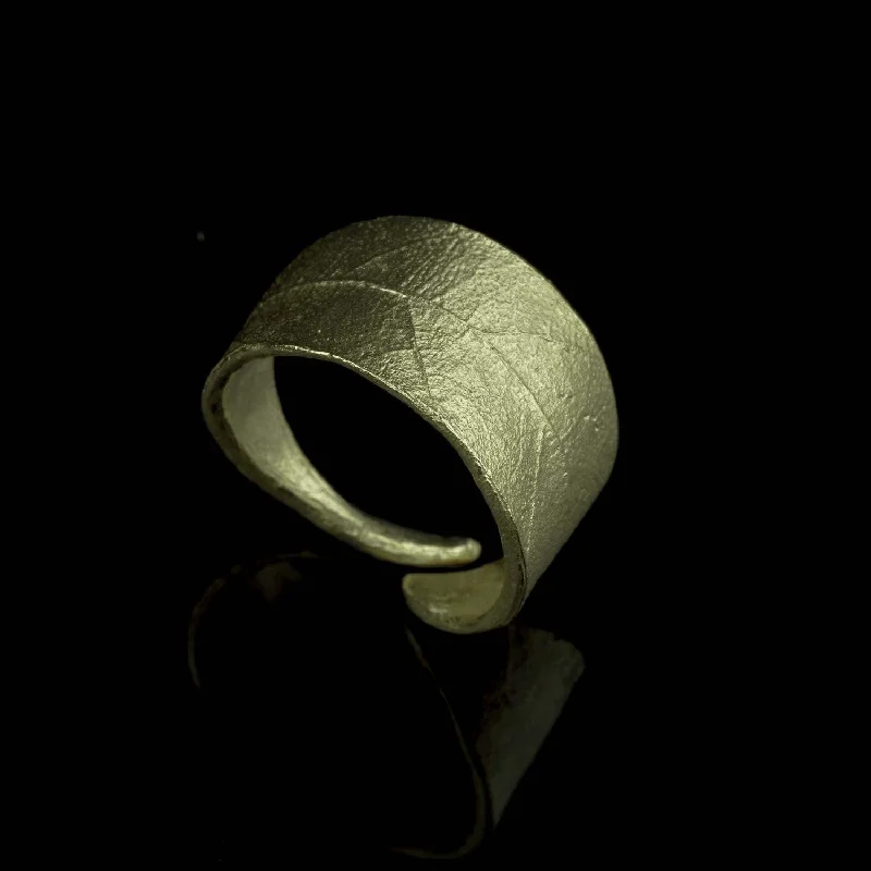 Ladies rings futuristic designs -Bay Laurel Ring - Green Patina