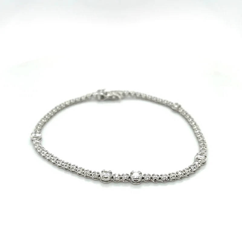 ladies-cuff-diamond-bracelets-Lady's Bracelet With 67=0.93Tw Round Diamonds