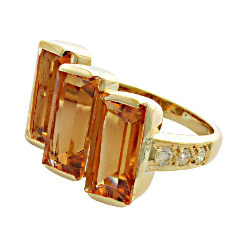 Ladies rings for rebels -Ring-Citrine and Diamond