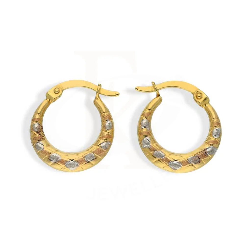 ladies-sterling-silver-necklaces-Tri Tone Gold Clip On Hoop Earrings 18KT - FKJERN18K3047