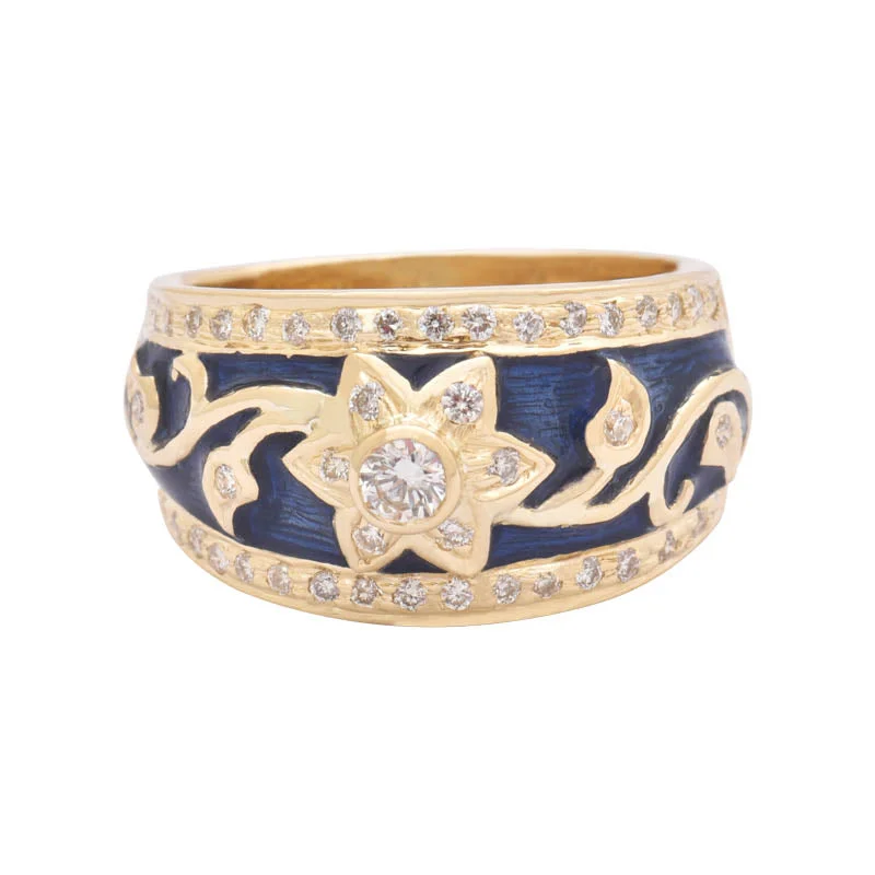 Ladies rings for engagements -RING - DIAMOND (ENAMEL)