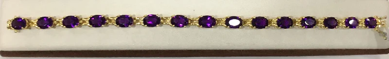 ladies-party-diamond-bracelets-Sterling Silver Amethyst Bracelet