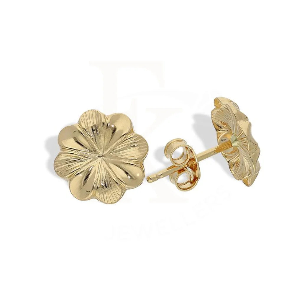 ladies-cross-necklaces-Gold Flower Stud Earrings 18KT - FKJERN18K2204