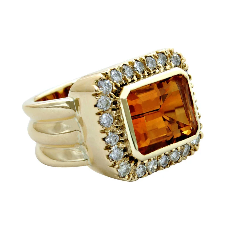 Ladies rings for friends -Ring-Citrine and Diamond