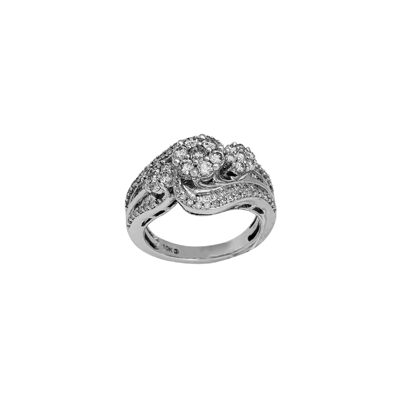 Ladies engagement rings with twist setting -Diamond Pave Engagement Ring (10K)