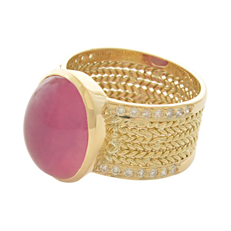 Ladies rings for gatherings -Ring-Rubellite and Diamond