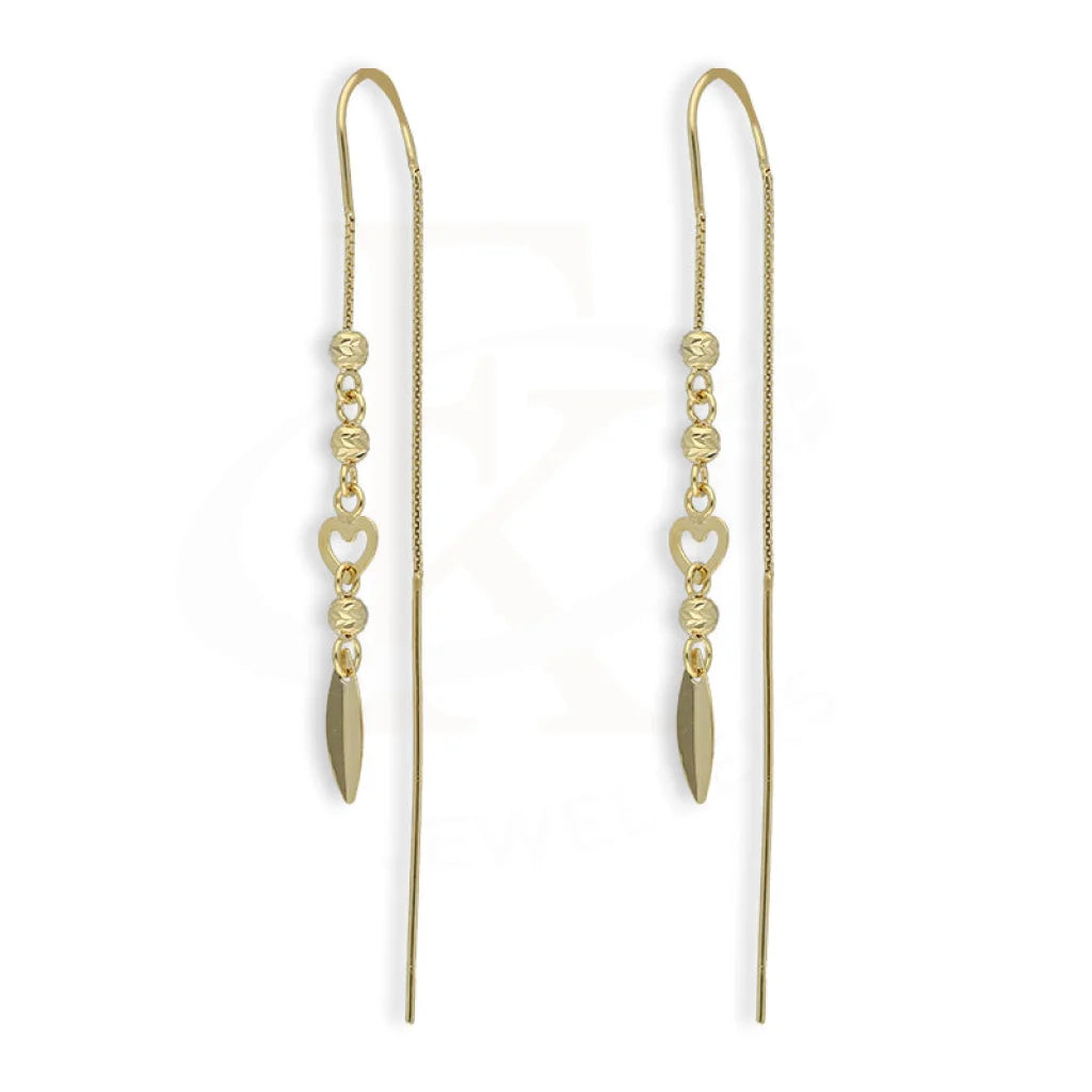 ladies-ethnic-pearl-necklaces-Gold Drop Earrings 18KT - FKJERN18K5236