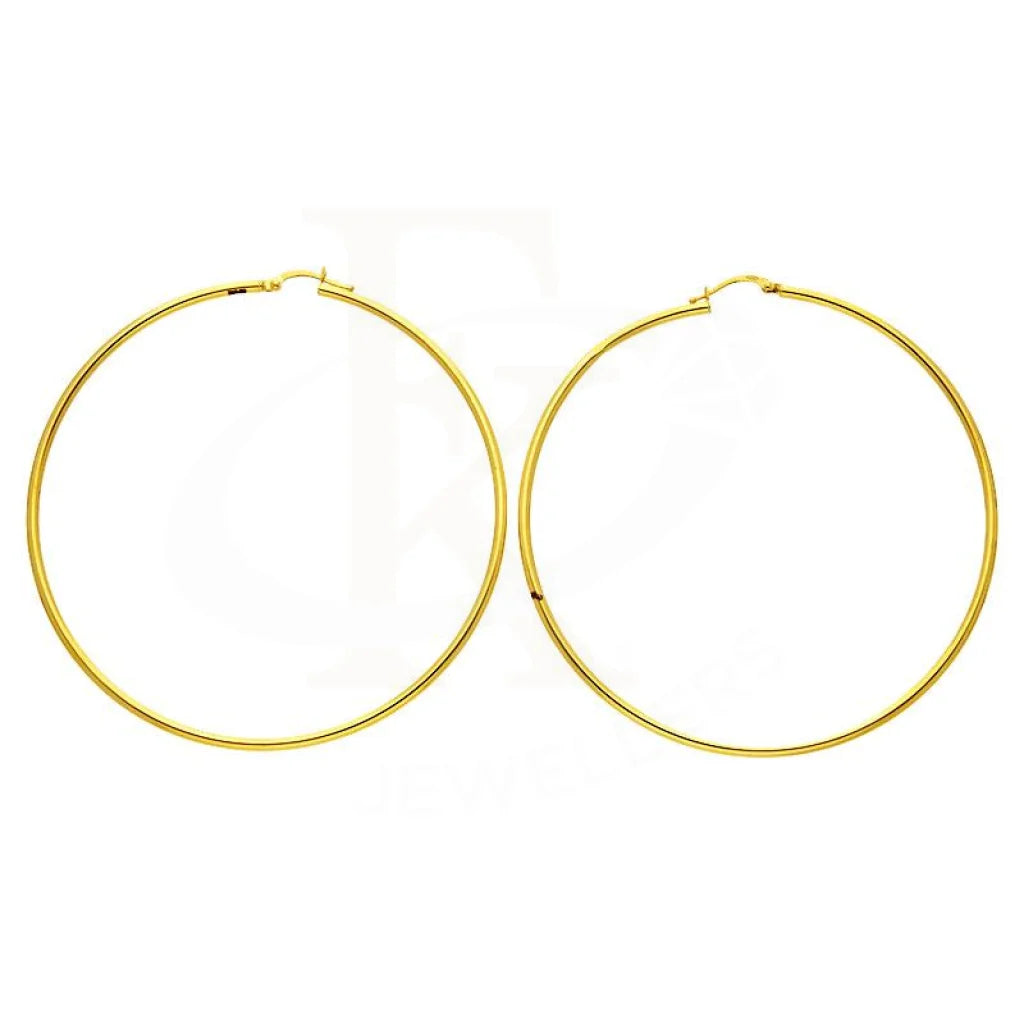 ladies-initial-rose-gold-necklaces-Gold Long Hoop Earrings 18KT - FKJERN18K1808