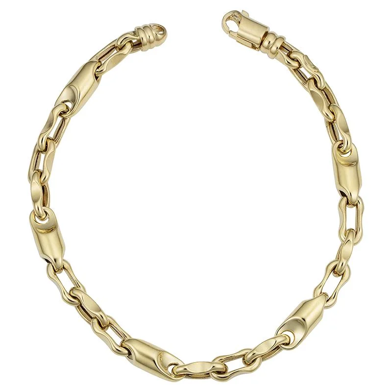 ladies-charm-diamond-bracelets-YELLOW GOLD FANCY CHAIN BRACELET