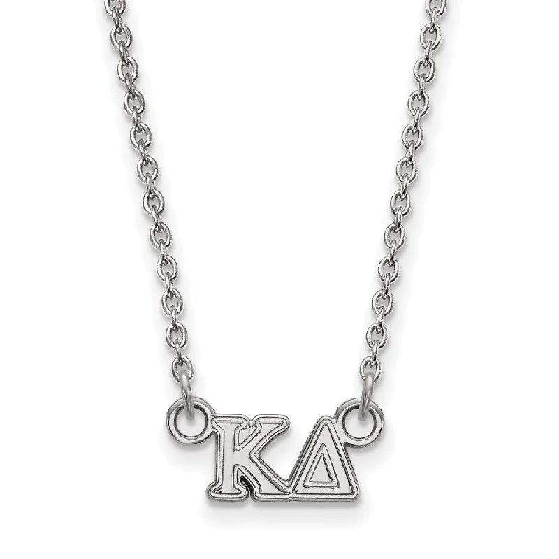 ladies-locket-gold-necklaces-Sterling Silver Kappa Delta XS (Tiny) Greek Letters Necklace