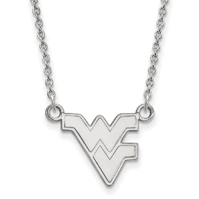 ladies-wedding-silver-necklaces-10k White Gold West Virginia U Small Pendant Necklace